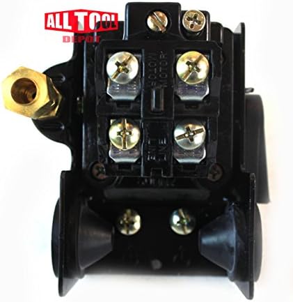 Todo o interruptor de pressão de ar pesado de depósito de ferramentas H4, 4 porto, 140-175 psi, 25 amp, alavanca de corte automático/desligado