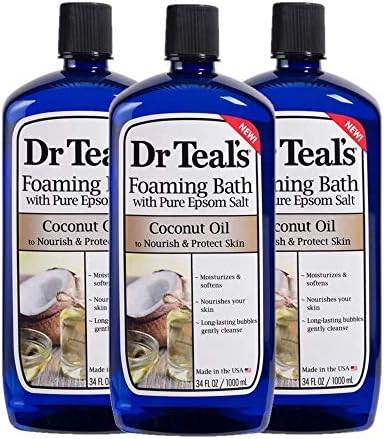 Dr. Teal Bath Bath Bath Bath Mothers Day Gift - Nutren e proteja o óleo de coco misturado com sal puro e epsom acalma a mente