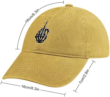 Foda -se Middle Finge Skull Hat personalizado boné de beisebol ajustável para homens para homens mulheres internas e externas