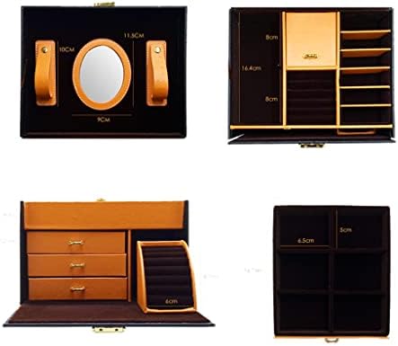 JJry Travel Display Jewelry Box Multi Function Jóias de grande capacidade e maquiagem Caixa de armazenamento com/a/24x19.5x18.7cm