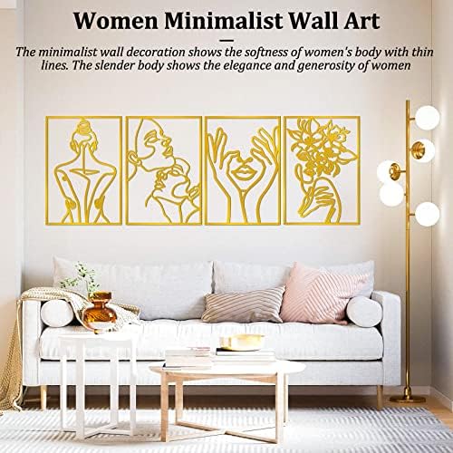 Winusd Minimalist Metal Wall Art - Feminino de arte da parede feminina - Design original Design Original Impressões de parede abstrata Arte para o quarto Cozinha da sala de estar do banheiro
