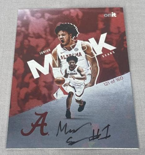 Mark Sears 2023 Alabama Crimson Tide Basketball Auto Card por Onit ~ assinado - Bolfeas de basquete universitário autografadas