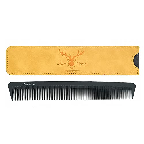 Menesia Black Carbon Fiber Hair Pente para homens e meninos, barbeiro de plástico Combs Professional, pente de corte
