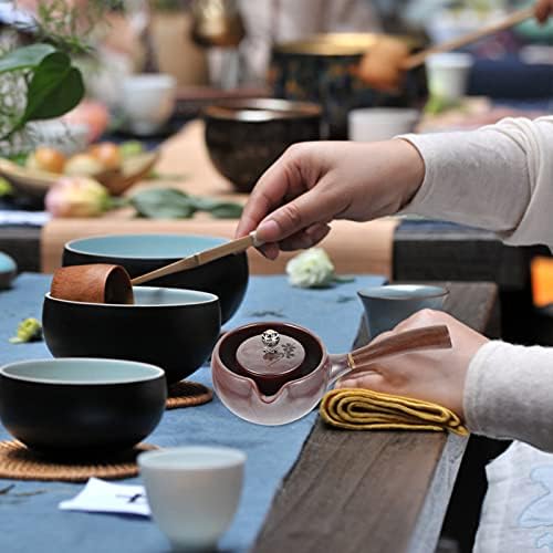 Upkoch 1pc bule japonês japonês preto mino mino mino pó de cerâmica lateral lateral de café florescedor fabricante yokode lida