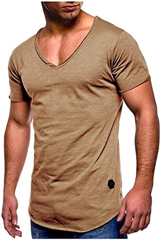 Yowein? Camisas pólo para homens, grande e alta manga longa casual Henley camisa Blusa patriótica Pullover de cor sólida
