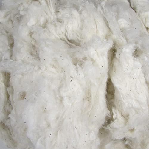 Fibra de algodão cru orgânico - cor natural - 5 libras