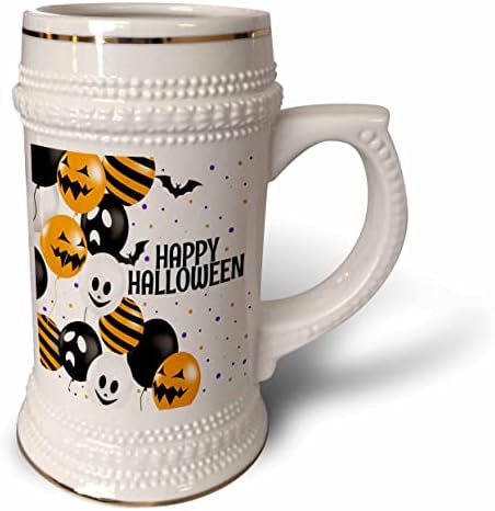 Balões de Halloween de 3drose com rostos em laranja e preto para. - 22 onças de caneca