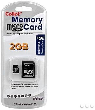 MicroSD de 2 GB do Cellet para Motorola Smartphone Bravo Memória Flash personalizada, transmissão de alta velocidade, plug and play,