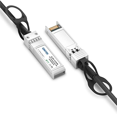 Qiniyek 10g SFP+ CABO TWINAX DAC, cabo de cobre de conexão direta, compatível com Cisco SFP-H10GB-CU0.5M, Ubiquiti Unifi,