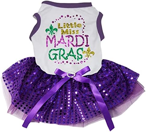 Petitebella Little Miss Mardi Gras Puppy Dog Dress