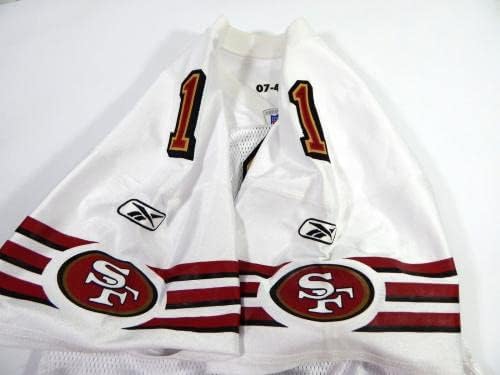 2007 San Francisco 49ers 1 Jogo emitiu White Jersey 42 DP35666 - Jerseys de jogo NFL não assinado usada