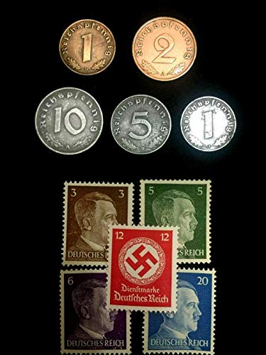 De 1940 WW2 Authentic Rares alemãs e selos não utilizados Artefatos da Primeira Guerra Mundial Perfect Circulated Coins Circulated