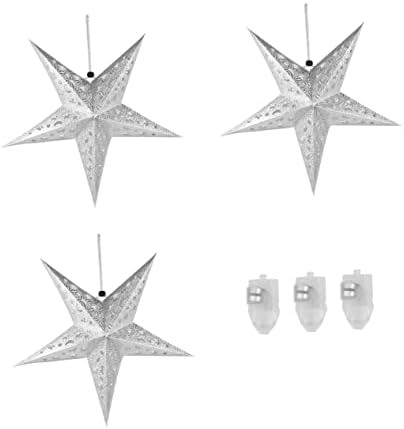 Toyvian natal ornamentos de Natal Tree Tree Star Star Decorações de árvore de Natal 3d Pingente de Estrela Estrela de Estrela
