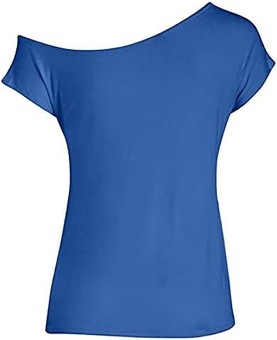 Tops de verão feminino Tops de cor sólida Camisadas de manga curta