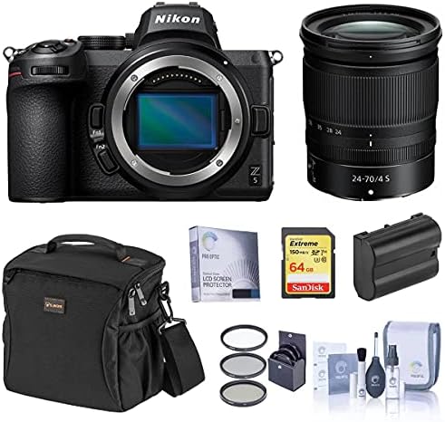 Nikon Z5 Câmera sem espelho de armação completa com nikkor Z 24-70mm f/4 s lente - pacote com bolsa, cartão SD de 64 GB, kit