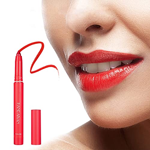 16 batom mattes de veludo batom lápis Lating Lip Lober Non Fading non stick copo batom lápis Lipstick de lápis adequado para feminino