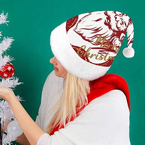 Chapéu de Papai Noel de Natal, Feliz Natal Papai Noel Claus Xmas Holida para Adultos, Unisex Comfort Chapéus de Natal para o