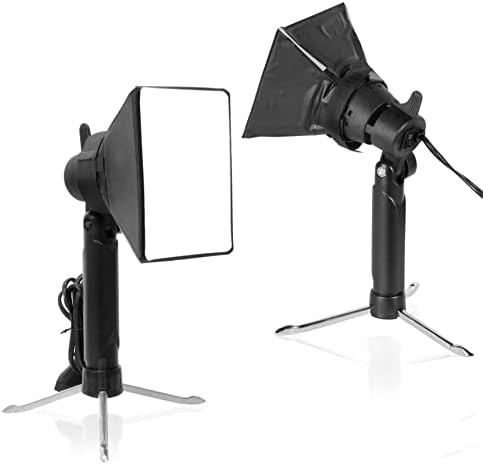 Kit de iluminação de fotografia Mini Mini Softbox, iluminação contínua de 4x4.8in com lâmpada LED de comprimido 2pcs para vídeo e tiro pequeno