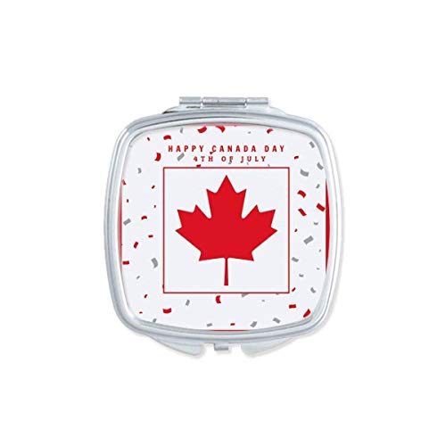 Feliz Dia do Canadá 4 de julho Maple espelho portátil compacto maquiagem de bolso de dupla face de vidro