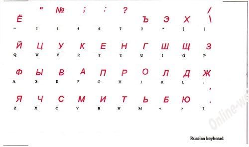 Adesivos de teclado russo transparentes letras vermelhas para todos os laptops de computador para computadores de