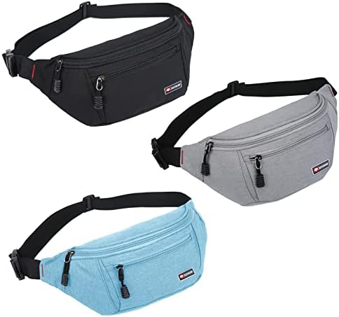 Fanny Packs para homens e mulheres, bolsa de gola esportiva resistente à água Bag Bum Bum para viagens de caminhada