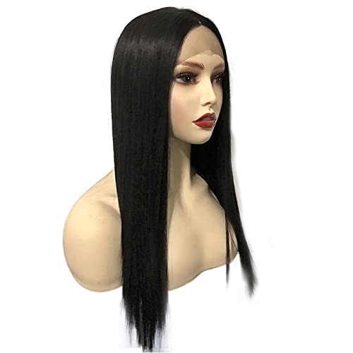 Malha de renda Long Hel Wig Black Hair Hair Laro Exclusivo para Lady Elegante Lady Natural Confiamento de Cabelo