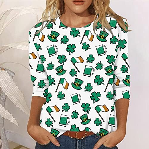 T-shirt do dia de St Patrick para mulheres adoram o pescoço solto de férias de férias abençoadas