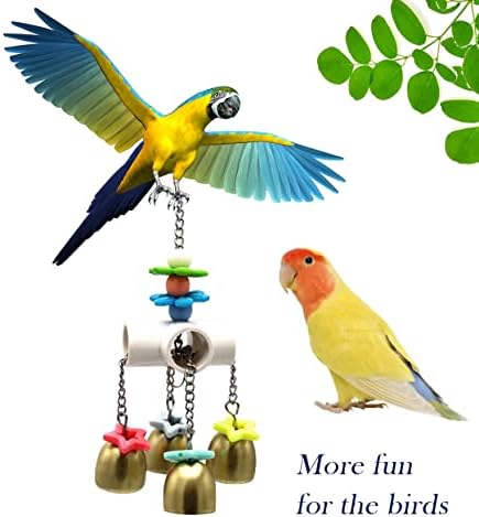 2PCS Ornamentos de gaiola de pássaros Supplias de pássaros pendentes Brinquedos de balanço adequados para todos os