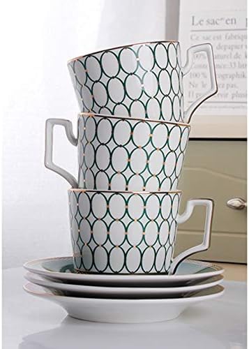 Nfguy Belten Ceramic Tea Conjunto de chá Pote de chaleira Infusser Bouilloire TheePot Coffee Cups Canecas Gold, alça de ouro