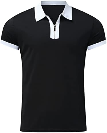 YKOHKOFE Mens camisa de pólo de manga curta e shorts conjuntos de 2 peças roupas de verão com zíper casual de trajes de pólo