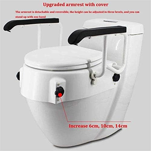 ARME DE ARMO DE ESGT, assento de vaso sanitário elevado com braços confortáveis ​​não deslizantes, assento de vaso sanitário