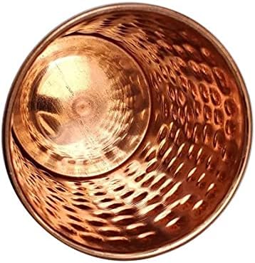 Atração Localizar artesanal puro Copper Glass Drinkware acabamento martelado 8 onça 250ml CONJUNTO DE VIDRO DE 6 PC