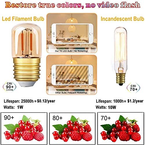 Lâmpada de lâmpada LED de baixa potência de baixa potência 10W 1W 1W E26 Mini Dim Edison Bulbo Substituição Vintage Freezer