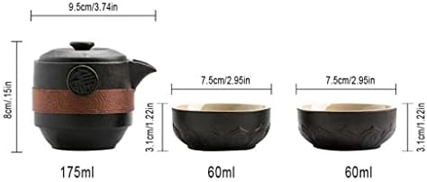N/A Textura Cerâmica preta 1 panela de chá e 2 xícaras de chá Conjuntos de chá chineses Viagem de café portátil de café e chá