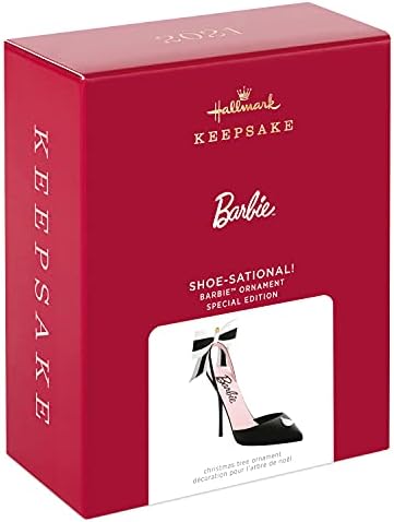 Hallmark Keetake Christmas Ornament 2021, Barbie Shoe-Sational! Edição especial, metal