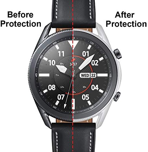 SeltureOne Compatível para Samsung Galaxy Watch 3 de 45 mm de capa com protetor de tela, filme de protetor de tela