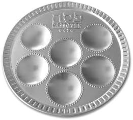 Jewfadz Modern Silver 25 Placas de Páscoa plástica - Placas de refeição tradicionais de qualidade de Deluxe de Deluxe - Placas de