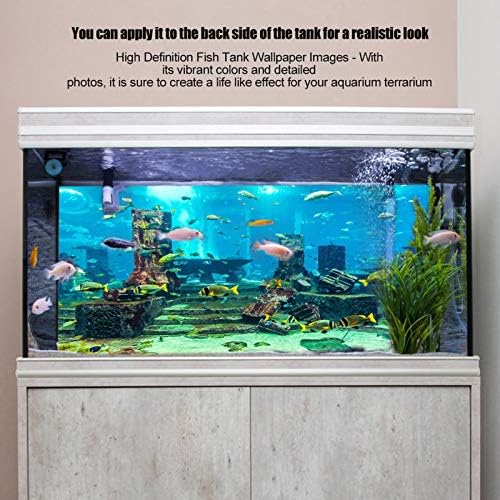 Poster de aquário de gloglow, subaquática Ruínas de fundo adesivo de fundo engrossar