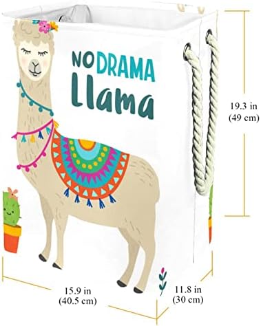 Lama Alpaca Animal, cesta de lavanderia grande com alça durável, cesta de armazenamento de roupas sujas para quarto, banheiro, dormitório