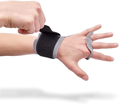 Intonx Leather Hand Grips com envoltórios de pulso embutidos para suporte, exercícios de academia, treinamento cruzado,
