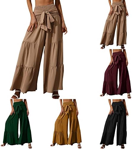 Miashui confortável calça de moletom para mulheres de cintura alta amarrar as calças elásticas da cintura para mulheres