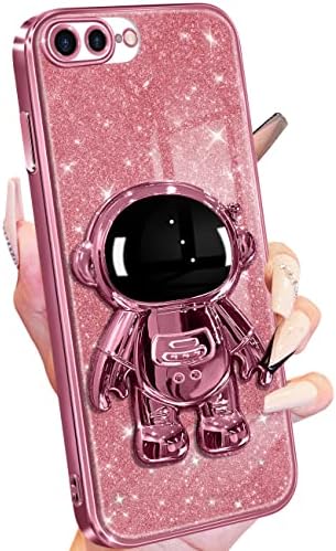 Buleens para iPhone 7 Plus Caso para iPhone 8 Plus, girls Girls Astronauta Casos de telefone Glitter Clear para iPhone 7/8