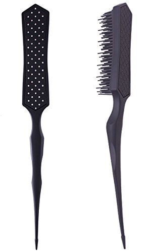 2pcs Definir penteados de pincel provocando pente para cabelos de volume, pincel de backcombas de pente de ratata para cabelos finos finos - preto