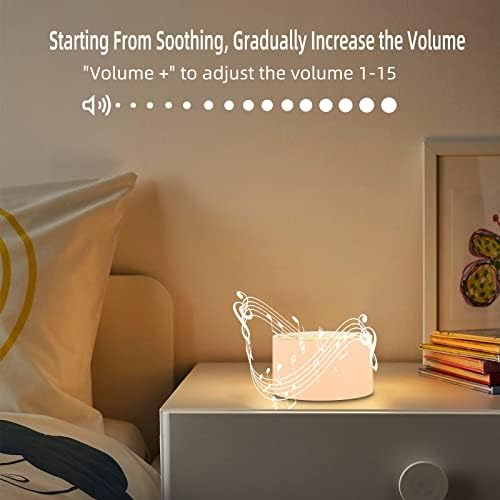 Seedseel portátil Máquina de ruído branco, máquina de som de sono bebê alimentada por bateria com luz noturna, 14 sons calmantes, Bluetooth, adequado para viagens, ao ar livre, adulto