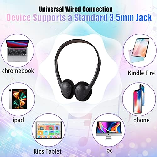 Hongzan Kids Headphones Bulk 10 Pack Multi Color para escola de sala de aula, aula de fones de ouvido durável no atacado para estudantes