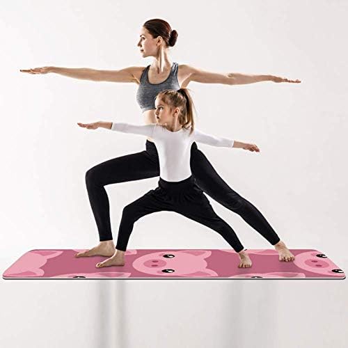 DJROW Yoga Mat fofo Pink Pig Face Natural Pilates Exercício Mat Eco Friendly Gym Mat espessura 1/4