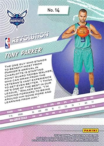 2018-19 Panini Revolution #14 Tony Parker Charlotte Hornets Basketball Card