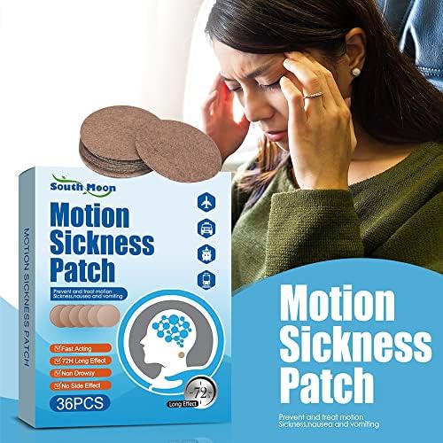 JSMAASER 36PCS Motion Sickness Patch, manchas de doença do mar para crianças e adultos, o alívio da náusea e da vertigem de viagens de carros, navios, aviões e outras formas de movimento