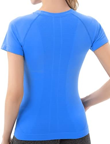 Camisas de treino Mathcat para mulheres, tops para mulheres de manga curta, camisetas atléticas de ioga sem costura, camisas de