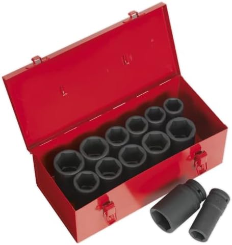 Sealey AK687 13pc 3/4 Sq Drive Impact Socket Conjunto Deep - Métrica/Imperial